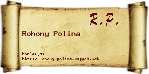 Rohony Polina névjegykártya